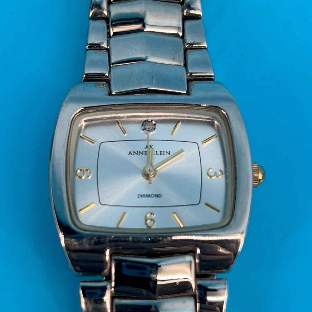 Anne Klein Women Silver Tone Diamond Dial Bracelet Watch 10/1309 Japan Movt - Picture 4 of 7